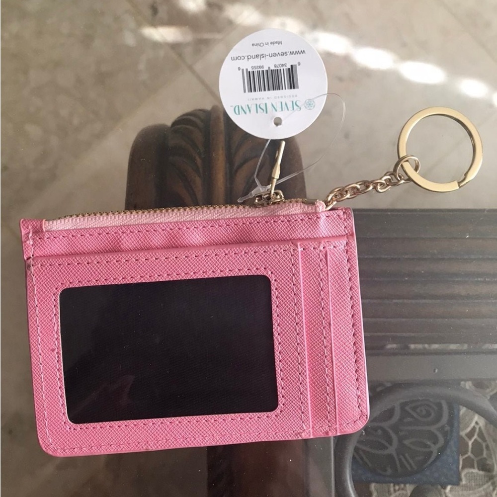 Pink and Gold Aloha Keychain Wallet - Picture 2 of 3